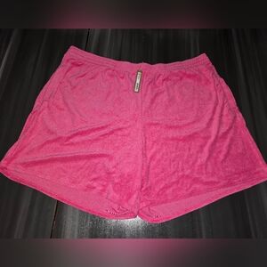 Nwt SKIMS Hot Pink Terry Cloth Shorts Loose Stretchy Relaxed